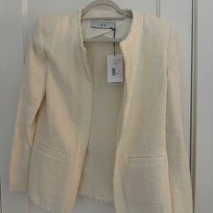 Iro size 36 XS s ivory cream white uspo herringbone blazer